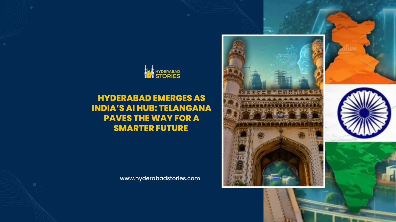 News graphic of a stone monument beside a map of India in flag colours