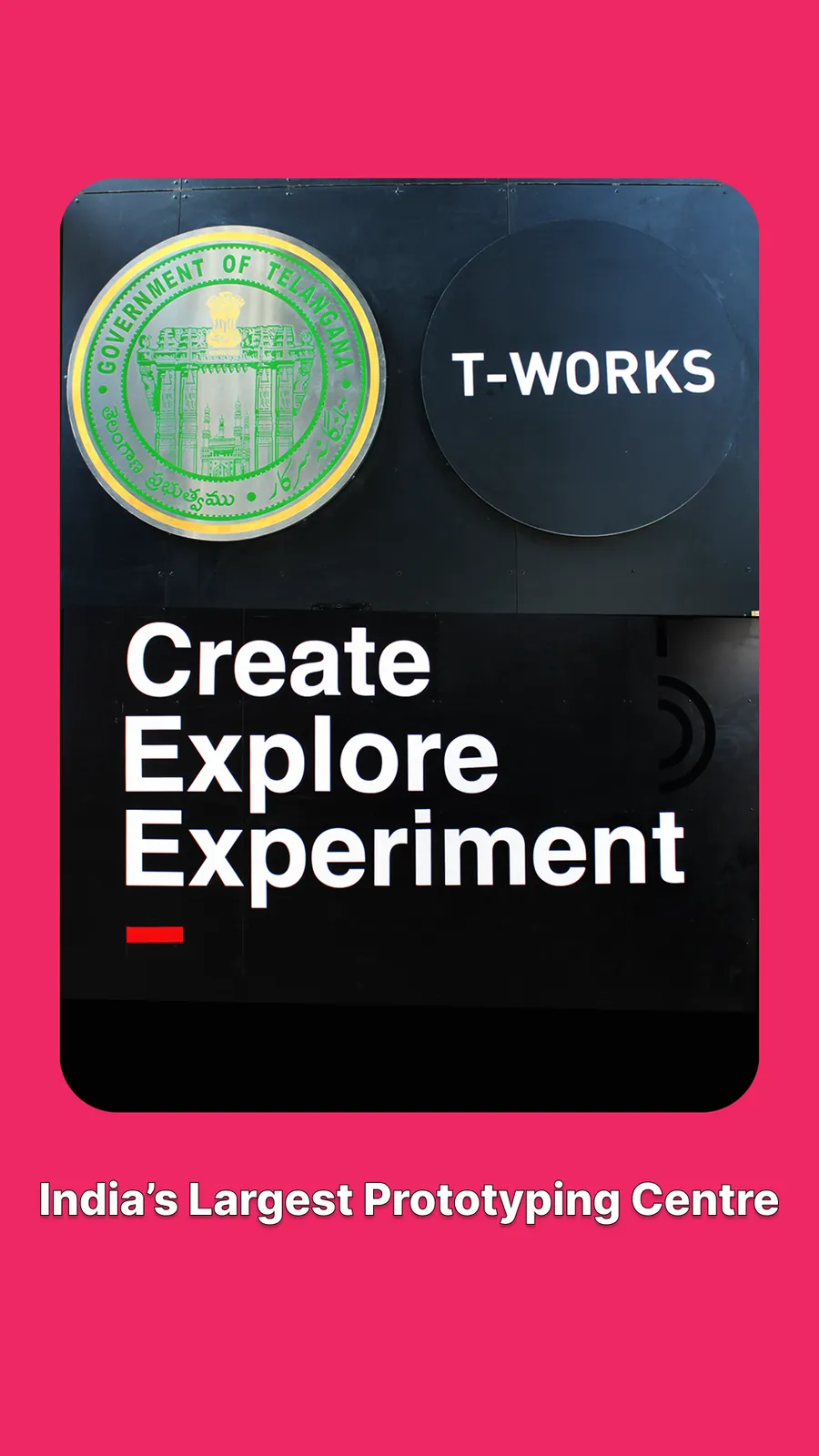 Promotional graphic for a prototyping centre on a pink background