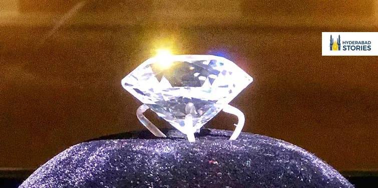 News graphic of a cut diamond on a dark surface