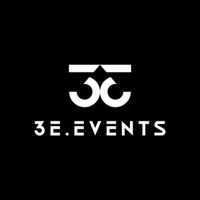 White logo on a black background