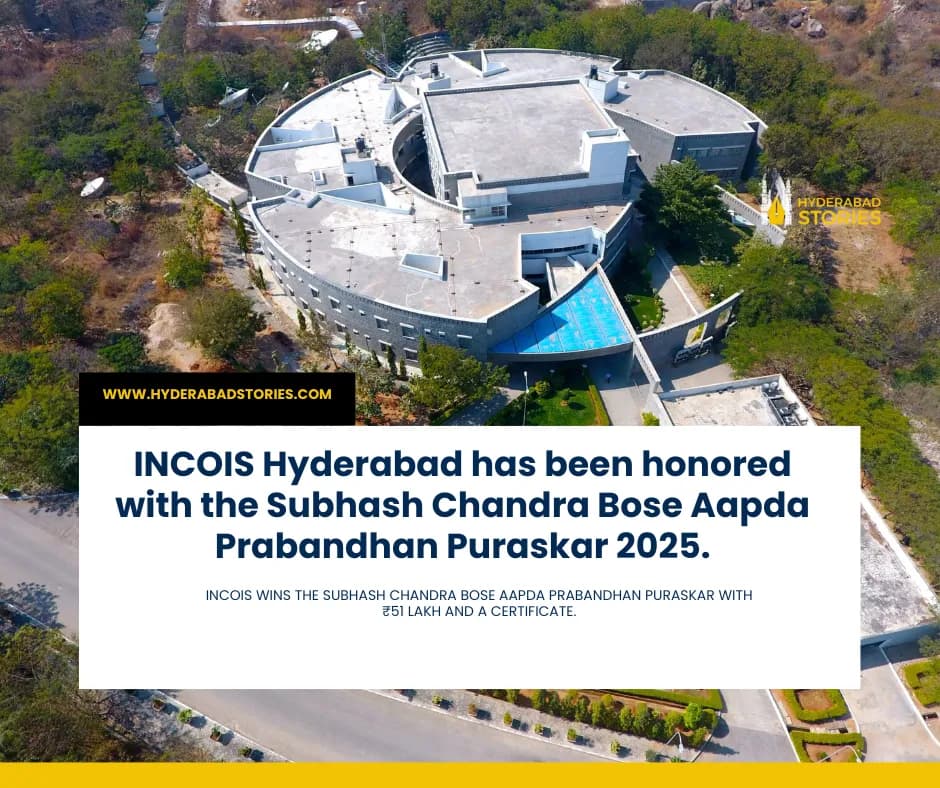 News graphic showing an aerial view of a circular institutional building