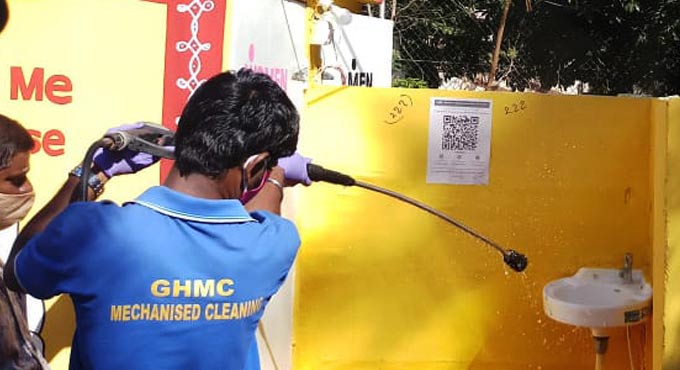 QR codes at public toilets in Hyderabad for feedback on maintenance