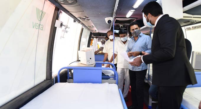 KTR launches mobile ICU buses in Telangana