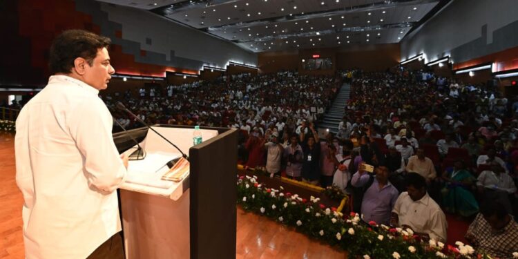 Think global and come with world-class products: KTR to students