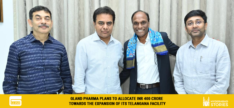 Gland Pharma plans to allocate INR 400 crore towards the expansion of its Telangana facility.
