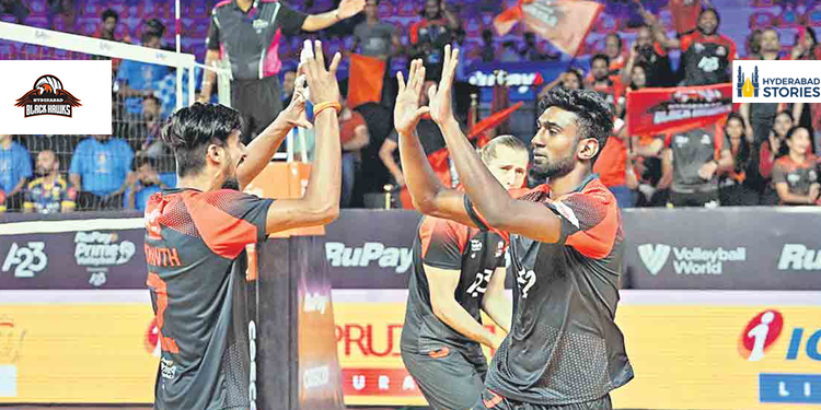 Hemanth and Guru lead Black Hawks to Victory in Prime Volleyball League