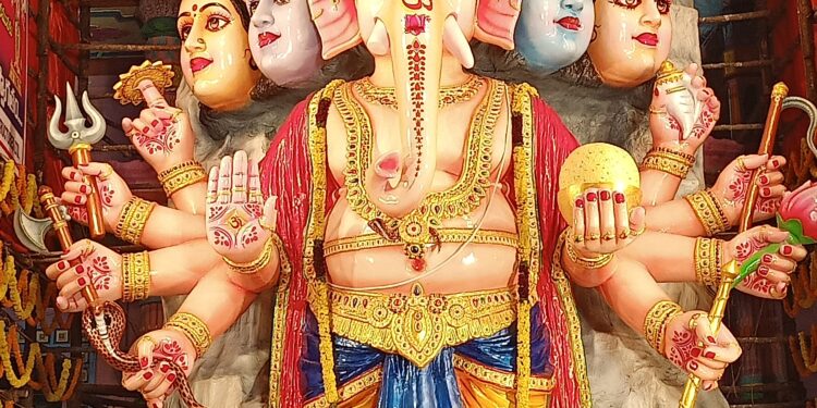 In Hyderabad, an eco-friendly Khairatabad Ganesh stands tall at 63 feet this year