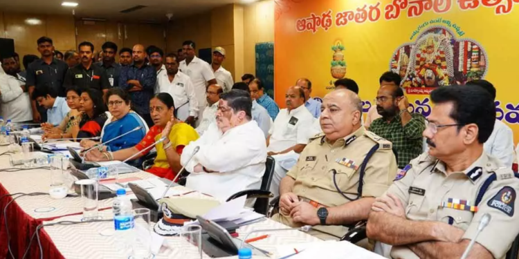 Minister Konda Surekha Supervises Preparations for Decennial Bonalu Festival.
