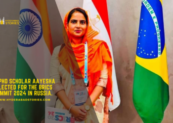UoH PhD scholar Aayesha selected for the BRICS Summit 2024 in Russia.
