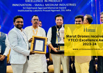 Marut Drones, based in Hyderabad, wins the FTCCI Excellence Award for Product Innovation.