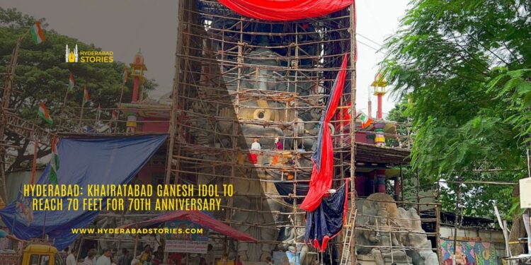 Hyderabad: Khairatabad Ganesh idol to reach 70 feet for 70th anniversary.