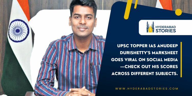 “UPSC topper IAS Anudeep Durishetty’s marksheet goes viral on social media—check out his scores across different subjects.”