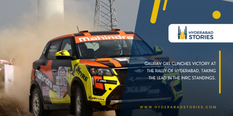 Gaurav Gill clinches victory at the Rally of Hyderabad, taking the lead in the INRC standings.