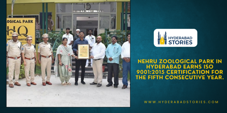 Nehru Zoological Park in Hyderabad earns ISO 9001:2015 certification for the fifth consecutive year.