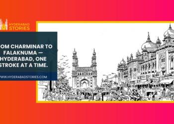 Hand-drawn journey through Telangana: From Charminar to Falaknuma, Hyderabad in every stroke.