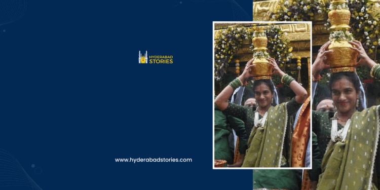 PV Sindhu Performs Bonalu Festival Rituals In Hyderabad,
