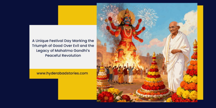 When Tradition Meets Tribute: Celebrating Dussehra and Gandhi Jayanti Together in Hyderabad