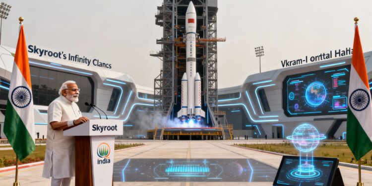PM Modi Inaugurates Skyroot’s Infinity Campus in Hyderabad, Unveils Orbital Rocket Vikram-I