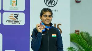 Hyderabad shooter clinches bronze in women’s 25m pistol event at the ISSF World Championship.