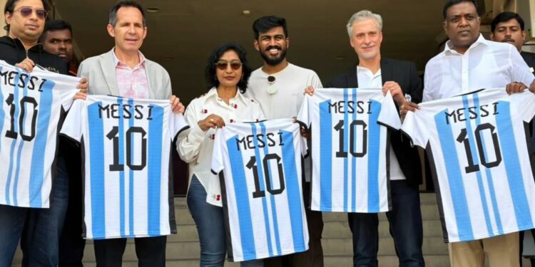 GOAT Tour team inspects Hyderabad venue in preparation for Messi’s visit.