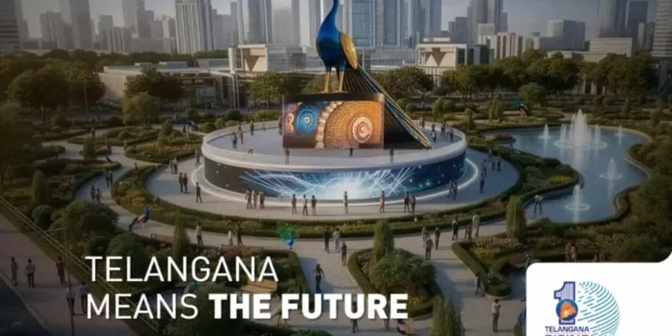 The Telangana Rising Global Summit welcomes the public to its exhibition.