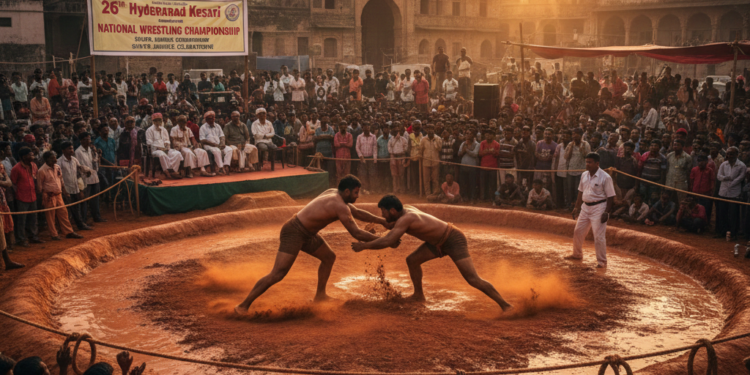 Hyderabad is set to host the National Wrestling Championship at the Barkas playground.