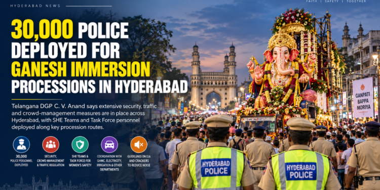 30,000 Police Deployed for Ganesh Immersion Processions in Hyderabad